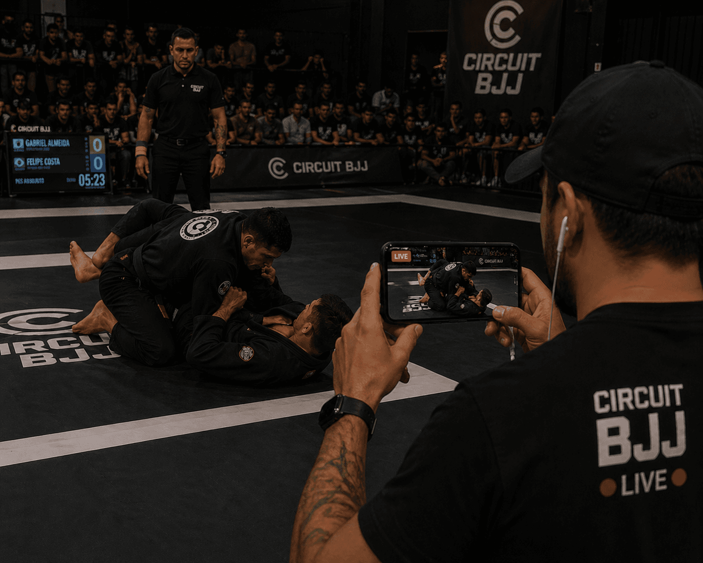 Transmissão ao vivo direto do tatame